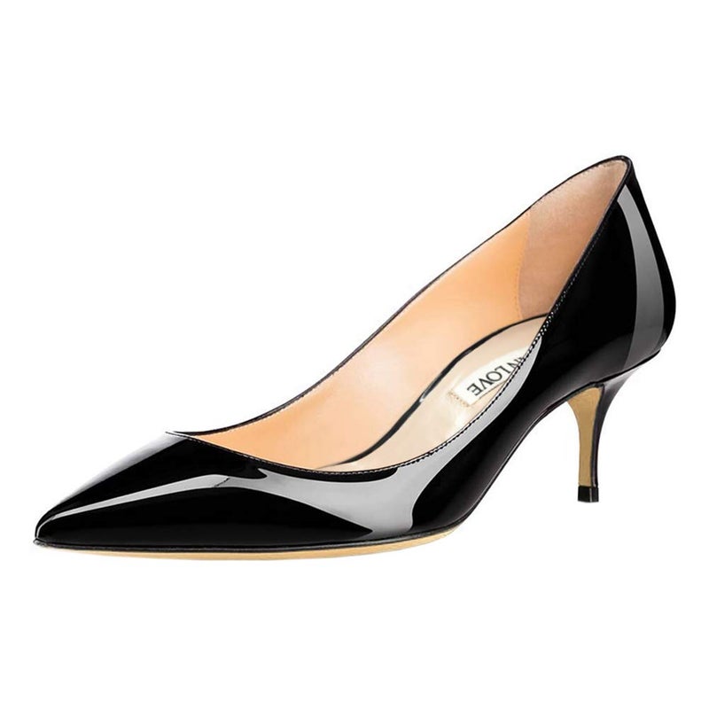 JOY IN LOVE Women's Shoes Low Heels Pointy Toe Kitten Heel Daily Pumps Black 8 US - Image 1